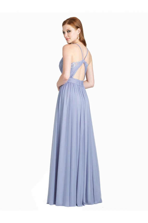 A-Linien Chiffon Spitze Lange Brautjungfernkleider Verkäufer