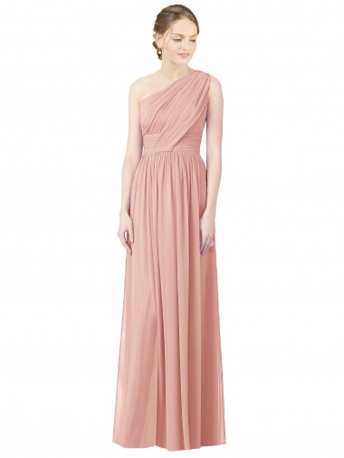 A-Linien Eine-Schulter Chiffon Lange Brautjungfernkleider Verkäufer