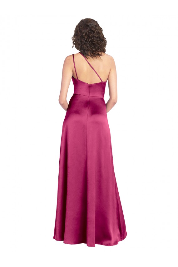 A-Linien Eine-Schulter Stretch-Satin Lange Formale Brautjungfernkleider / Abendkleider / Abiballkleider Verkäufer