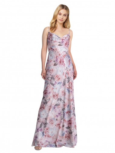 A-Linien Haube Ausschnitt Stretch-Satin Blumen Lange Formale Brautjungfernkleider / Abendkleider Verkäufer