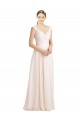 Creme Rosa A-Linien Chiffon Spitze Lange Brautjungfernkleider Verkäufer
