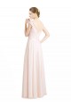 Creme Rosa A-Linien Chiffon Spitze Lange Brautjungfernkleider Verkäufer