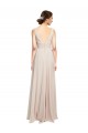 Creme Rosa A-Linien V-Ausschnitt Chiffon Lange Brautjungfernkleider Verkäufer
