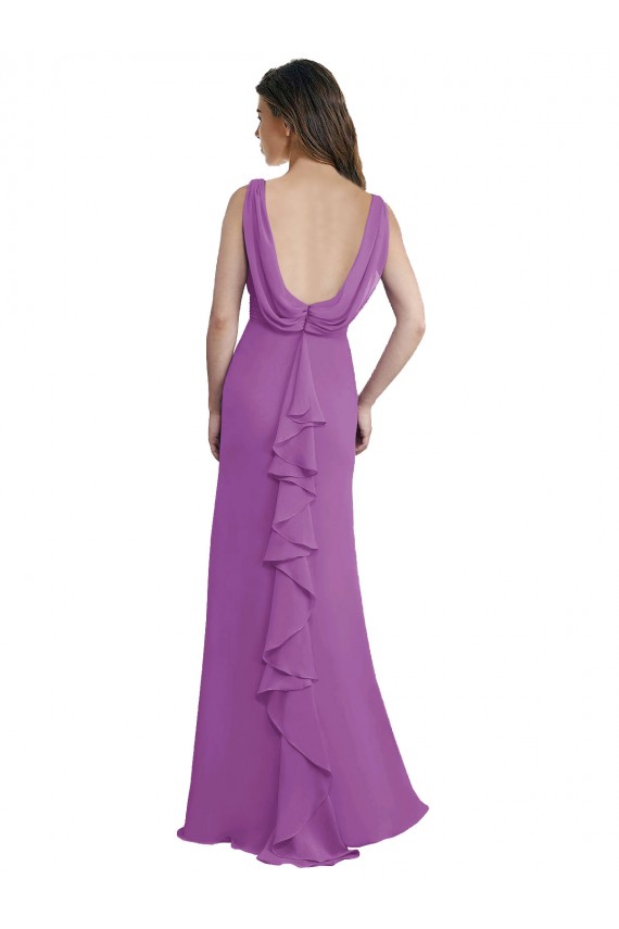 Dahlie A-Linien V-Ausschnitt Chiffon Lange Brautjungfernkleider Verkäufer