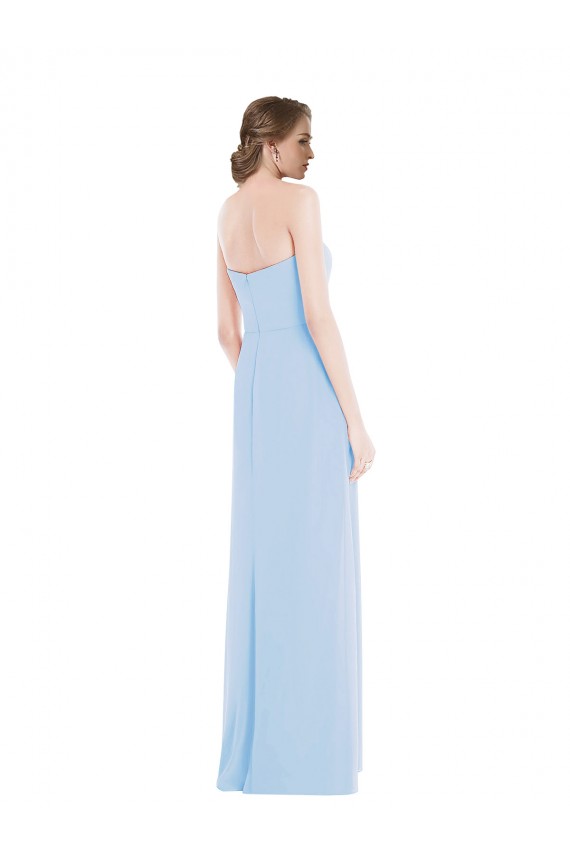 Helles Himmelblau A-Linien Chiffon Lange Brautjungfernkleider Verkäufer