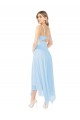 Helles Himmelblau A-Linien V-Ausschnitt Midi Chiffon Kurze Brautjungfernkleider / Cocktailkleider / Heimkehr Kleider Verkäufer