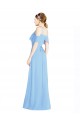Immergrün A-Linien Neckholder Chiffon Lange Brautjungfernkleider Verkäufer