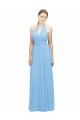 Immergrün A-Linien Neckholder Chiffon Lange Brautjungfernkleider Verkäufer