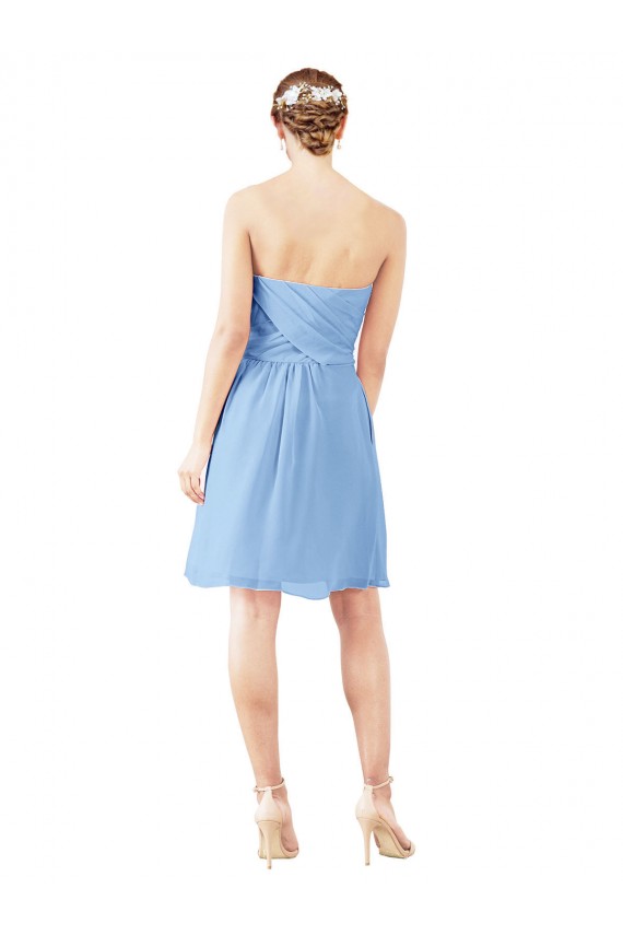 Immergrün A-Linien Trägerlos Knielang Chiffon Kurze Brautjungfernkleider / Cocktailkleider / Heimkehr Kleider Verkäufer