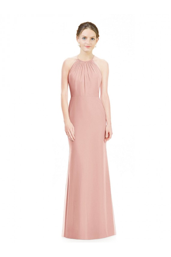 Meerjungfrau Neckholder Chiffon Lange Brautjungfernkleider Verkäufer