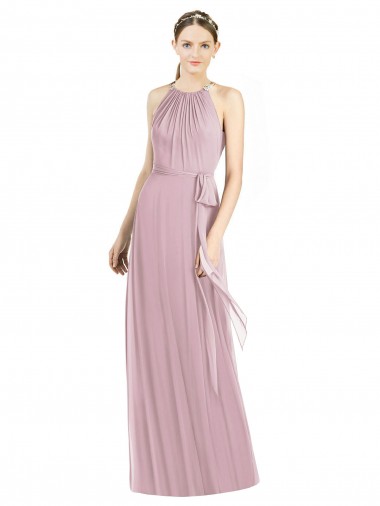 Primel A-Linien Neckholder Chiffon Lange Brautjungfernkleider Verkäufer