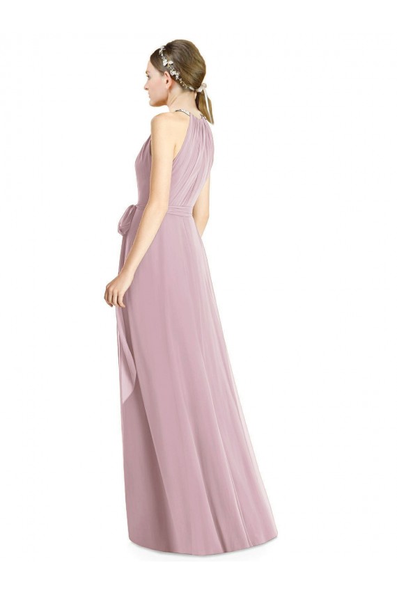 Primel A-Linien Neckholder Chiffon Lange Brautjungfernkleider Verkäufer