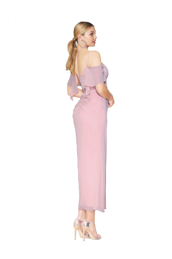 Primel Meerjungfrau Off-Schulter Knielang Chiffon Kurze Formale Brautjungfernkleider / Abendkleider / Abiballkleider Verkäufer