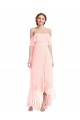 Rosa A-Linien Off-Schulter Chiffon Lange Brautjungfernkleider Verkäufer