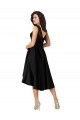 Schwarz A-Linien Illusion Ausschnitt Midi Satin Spitze Kurze Brautjungfernkleider / Cocktailkleider / Heimkehr Kleider Verkäufer