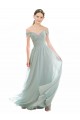 Seeglas A-Linien Off-Schulter Chiffon Spitze Lange Brautjungfernkleider Verkäufer