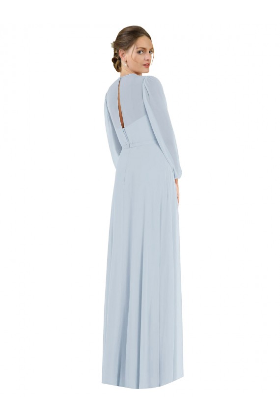 Seeglas A-Linien Trägerlos Chiffon Lange Formale Brautjungfernkleider / Abendkleider Verkäufer