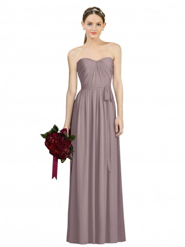 Staubige Rose A-Linien Chiffon Lange Brautjungfernkleider Verkäufer