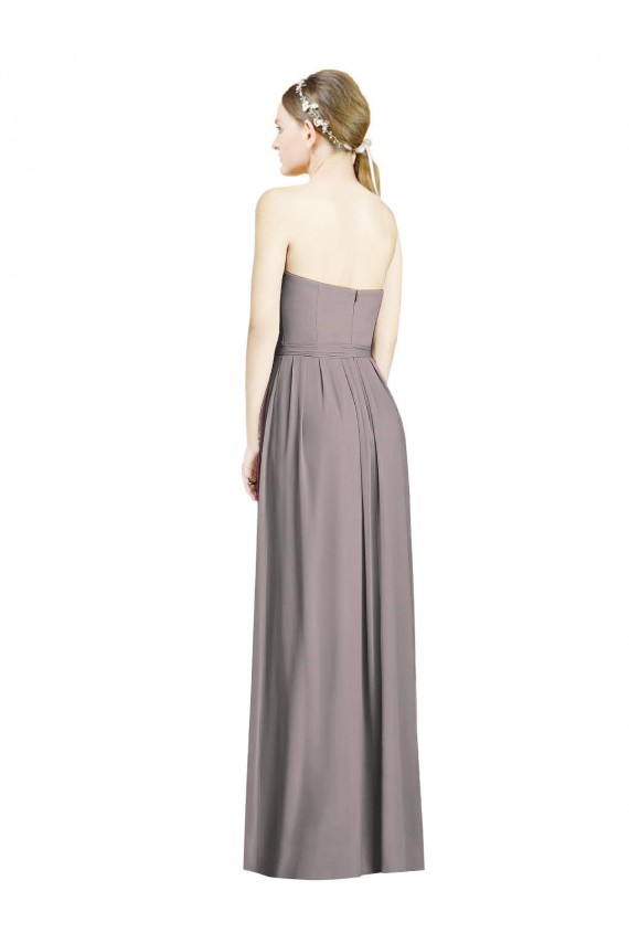 Staubige Rose A-Linien Chiffon Lange Brautjungfernkleider Verkäufer