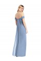 Staubiges Blau Meerjungfrau Off-Schulter Chiffon Lange Brautjungfernkleider Verkäufer