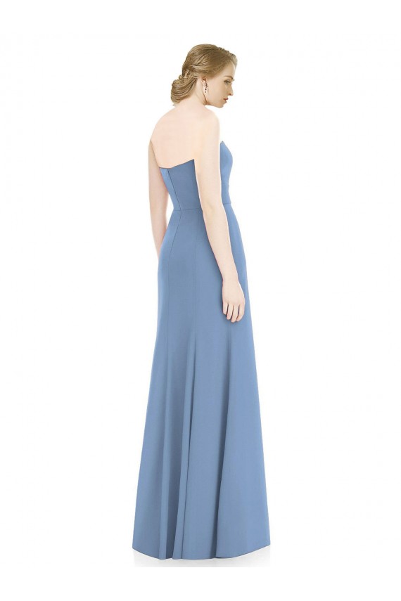 Staubiges Blau Meerjungfrau Trägerlos Chiffon Lange Brautjungfernkleider Verkäufer