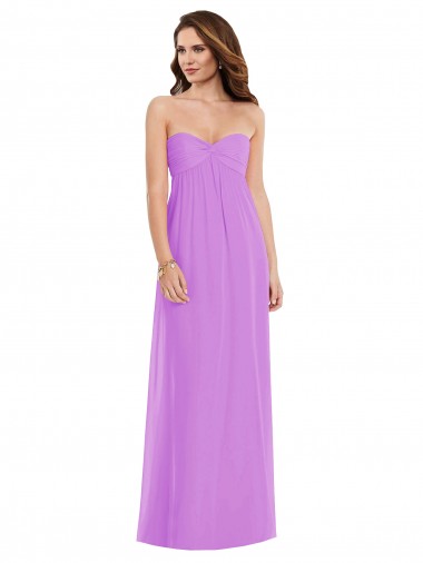 Violett A-Linien Chiffon Lange Brautjungfernkleider Verkäufer