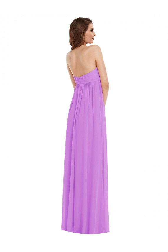 Violett A-Linien Chiffon Lange Brautjungfernkleider Verkäufer