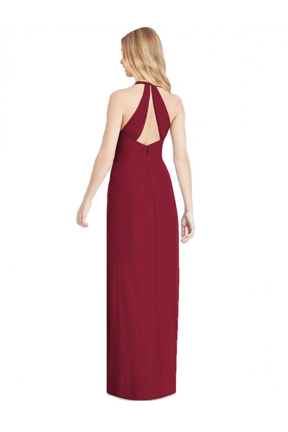 Wüstenrose Trompete Neckholder V-Ausschnitt Chiffon Lange Formale Brautjungfernkleider / Abendkleider Verkäufer